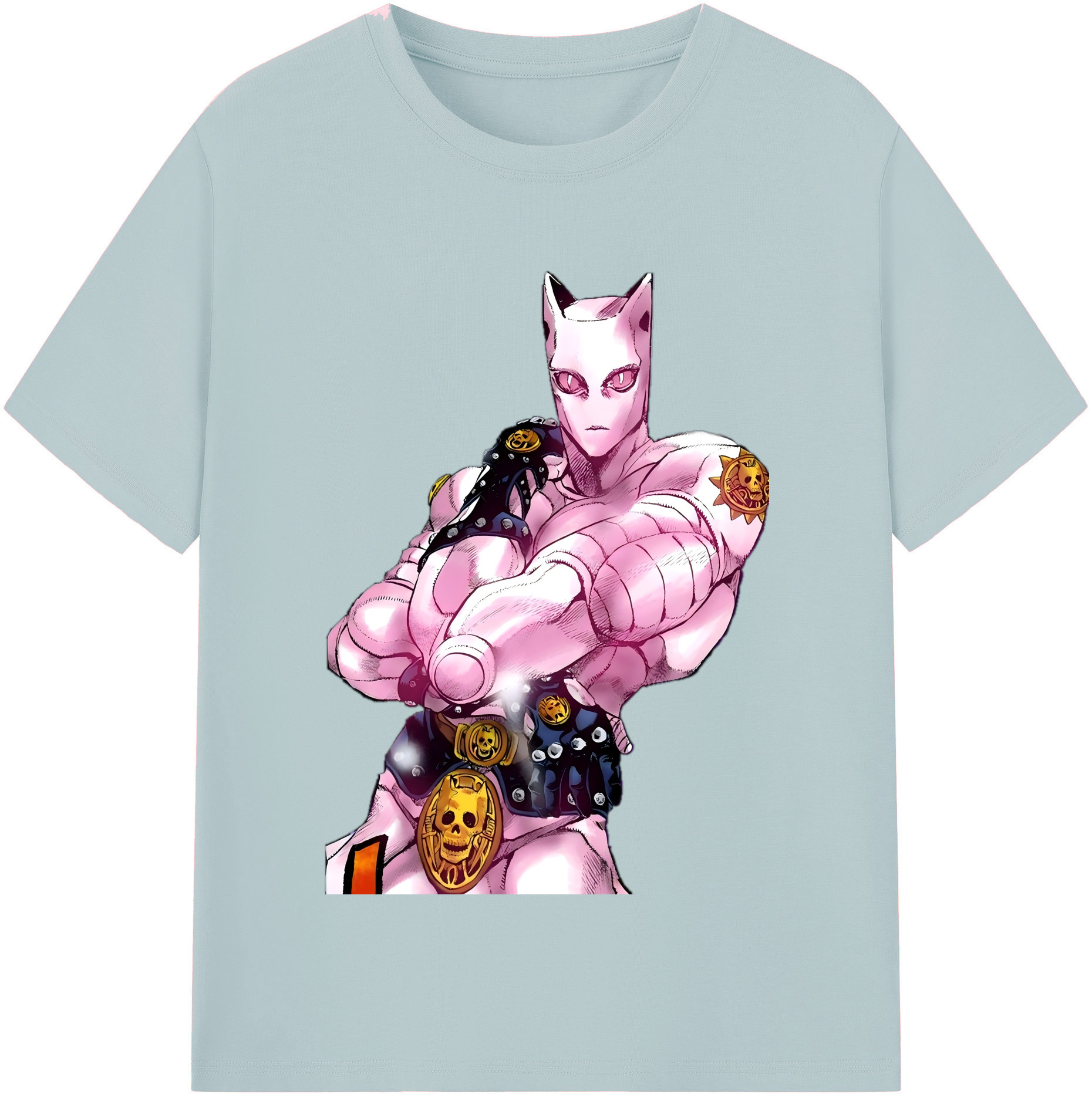 （画像用） ジョジョの奇妙な冒険 きら よしかげ JoJo's Bizarre Adventure Kira Yoshikage 綿100％半袖Tシャツ（フロントプリント）
